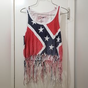 Frilly Flag Crop Top, Size Small